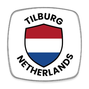 Bouclier de Tilburg, Pays-Bas - Magnet carré - blanc - Devant