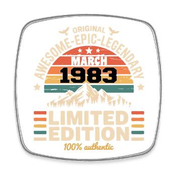 Vintage Anniversary March 1983 March 1983 - Square fridge magnet - white - Front