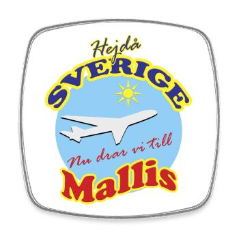 Mallis trip in sunshine by plane - Square fridge magnet - white - Front