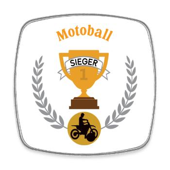 Motoball Sieger Gewinner Turnier Meisterschaft - Viereckiger Kühlschrankmagnet - Weiß - Vorne