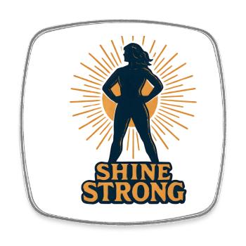 Shine Strong Silhouette Sun Rays - Square fridge magnet - white - Front