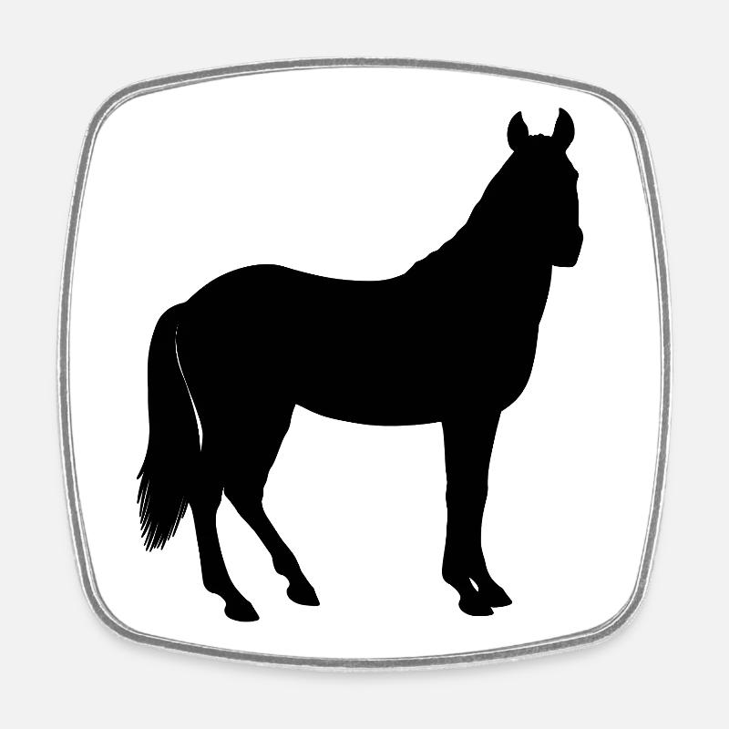 Horse - Square fridge magnet - white