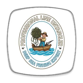 Patch de dépêcheur de Deep Sea Line - Magnet carré - blanc - Devant