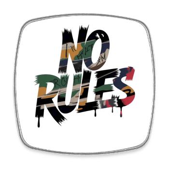 No Rules Street Art affichant le camouflage du graffiti - Magnet carré - blanc - Devant