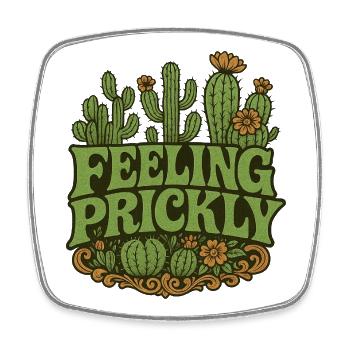Cactus Pride: Sich stachelig fühlen - Viereckiger Kühlschrankmagnet - Weiß - Vorne