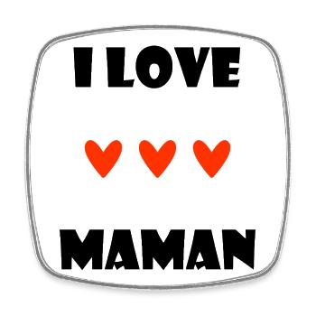 MAMAN. SUPER MAMAN. FÊTE DES MÈRES. COEUR. FÊTE - Magnet carré - blanc - Devant
