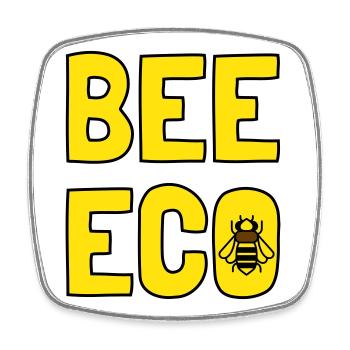 Bee Eco Bee Yellow Pollen - Square fridge magnet - white - Front