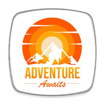 Adventure Awaits Peak Sunset - Square fridge magnet - white - Front