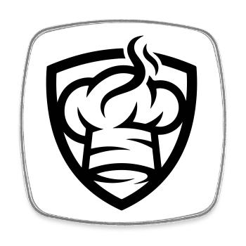 Chef's Hat Icon Chef - Square fridge magnet - white - Front