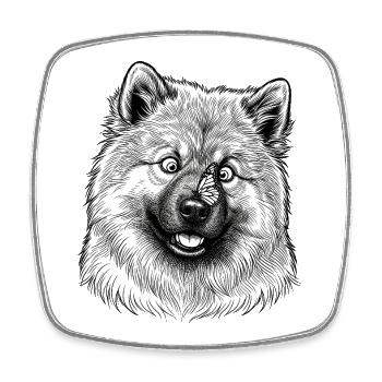 Eurasier | Butterfly - Viereckiger Kühlschrankmagnet - Weiß - Vorne