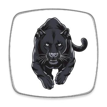 Schwarzer Panther Sprinter Illustration - Magnet carré - blanc - Devant
