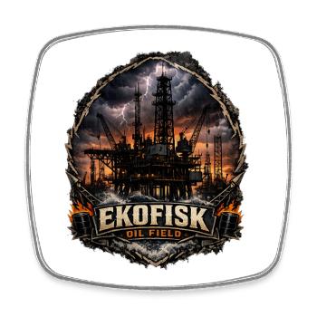 Ecofisk-Ölfeld-Sturm-Design - Viereckiger Kühlschrankmagnet - Weiß - Vorne