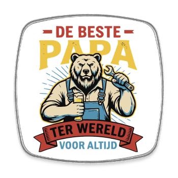 Beste Papa, Leuk Vaderdag Shirt of Hoodie - Viereckiger Kühlschrankmagnet - Weiß - Vorne