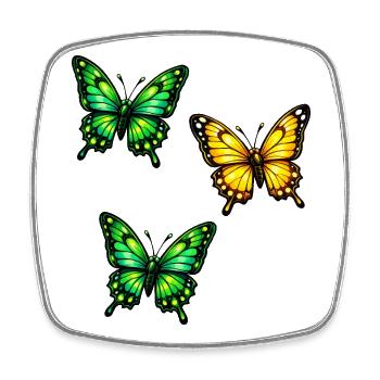 Butterflies Neon - Square fridge magnet - white - Front