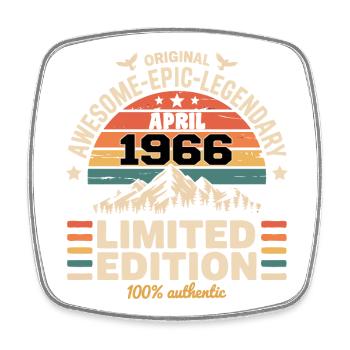Vintage Anniversary April 1966 - Square fridge magnet - white - Front