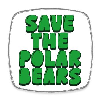 Sauvez les ours polaires - Magnet carré - blanc - Devant