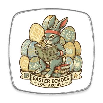 Archiviste du lapin de Pâques - Magnet carré - blanc - Devant