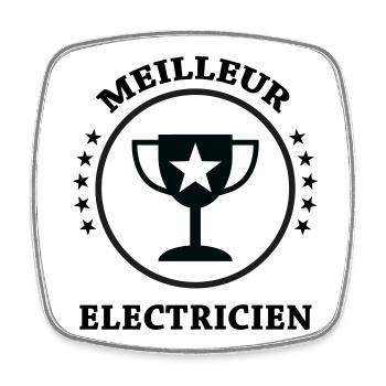 Meilleur Électricien : Le Trophée de la Qualité - Magnet carré - blanc - Devant