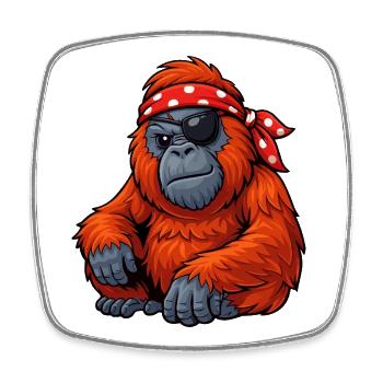 orang-utan-pirat - Viereckiger Kühlschrankmagnet - Weiß - Vorne