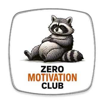 Zero Motivation Waschbärclub - Viereckiger Kühlschrankmagnet - Weiß - Vorne