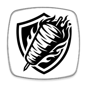 Döner Skewer Kebab - Square fridge magnet - white - Front