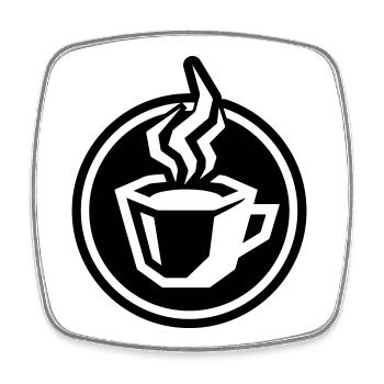 Coffee Cup Icon - Square fridge magnet - white - Front