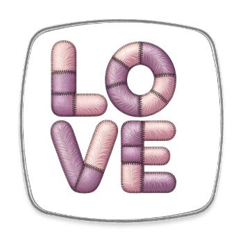 Süßes Patchwork Love für Mädchen & Teens - Viereckiger Kühlschrankmagnet - Weiß - Vorne