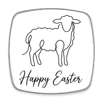 Happy Easter, Cute Lamb Spring Shirt, Hoodie, Cap - Viereckiger Kühlschrankmagnet - Weiß - Vorne