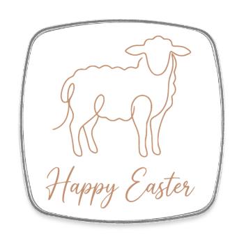 Happy Easter, Cute Lamb Spring Shirt, Hoodie, Bag - Viereckiger Kühlschrankmagnet - Weiß - Vorne