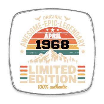 Vintage-Jubiläum April 1968 - Viereckiger Kühlschrankmagnet - Weiß - Vorne