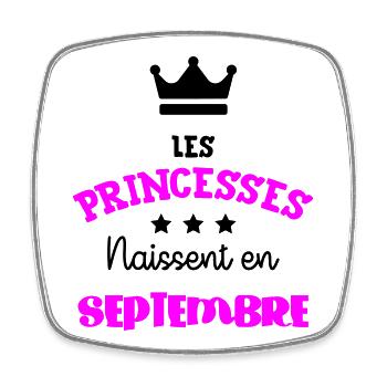 Princesse née Septembre Beau Cadeau Anniversaire - Magnet carré - blanc - Devant