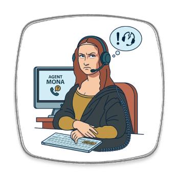 Mona Lisa Agent Humor Büro Alltag - Viereckiger Kühlschrankmagnet - Weiß - Vorne