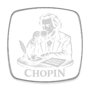 Chopin Coffee Porträt Vintage-Linienzeichnungen - Viereckiger Kühlschrankmagnet - Weiß - Vorne