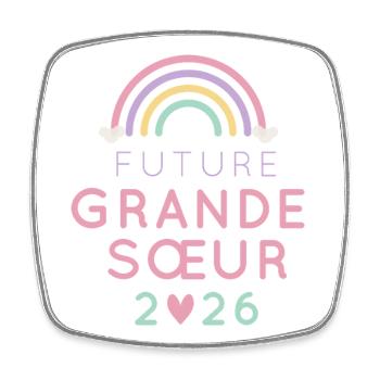 Future Grande Sœur 2026 – Annonce Grossesse - Magnet carré - blanc - Devant