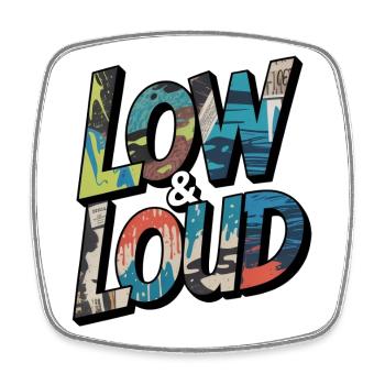 Low and Loud Motif for JDM & Tuning Fans - Square fridge magnet - white - Front