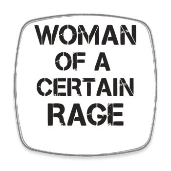 Woman of a Certain Rage Schablonen Schrift Motiv - Viereckiger Kühlschrankmagnet - Weiß - Vorne