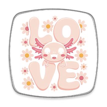 Pastel Love Daisy Monster - Viereckiger Kühlschrankmagnet - Weiß - Vorne