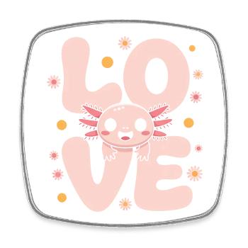 Pastel Love Kawaii Daisy Creature - Square fridge magnet - white - Front