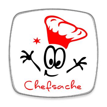 La priorité absolue du chef - Magnet carré - blanc - Devant