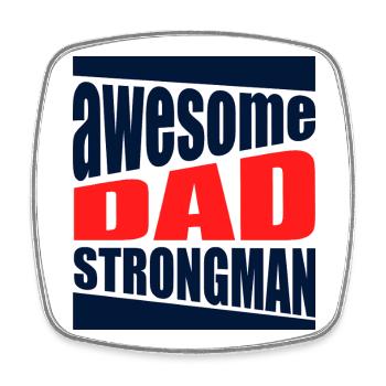 Strongman Dad Awesome Power-Shirt - Viereckiger Kühlschrankmagnet - Weiß - Vorne