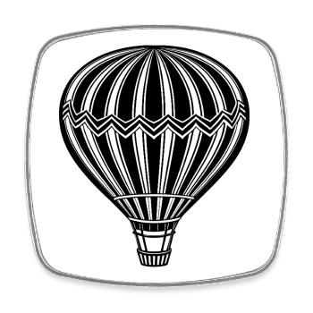 Hot air balloon - Square fridge magnet - white - Front