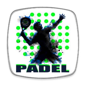 Padel - Magnet carré - blanc - Devant