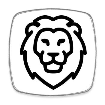 lion - Magnet carré - blanc - Devant