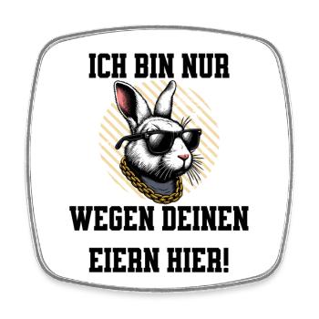 Hase mit Sonnenbrille Kette - Viereckiger Kühlschrankmagnet - Weiß - Vorne