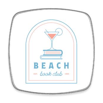 Beach Book Club Sommerleser pink-blau-ästhetische Ästhetik - Viereckiger Kühlschrankmagnet - Weiß - Vorne