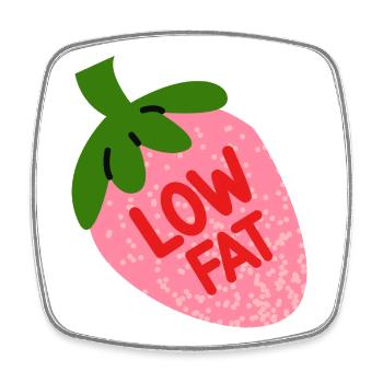 Fraise faible en gras, design de fruit amusant - Magnet carré - blanc - Devant