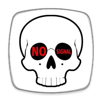 No_Signal_Skull_Minimal_Streetwear - Viereckiger Kühlschrankmagnet - Weiß - Vorne