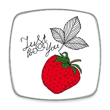 Temps de la fraise - Magnet carré - blanc - Devant