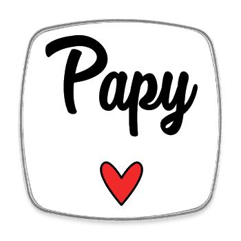 PAPY. FÊTE DES PÈRES. BONNE FÊTE PAPY. JE T'AIME.  - Magnet carré - blanc - Devant