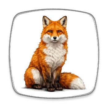 Fuchs Illustration Farbspiel - Viereckiger Kühlschrankmagnet - Weiß - Vorne